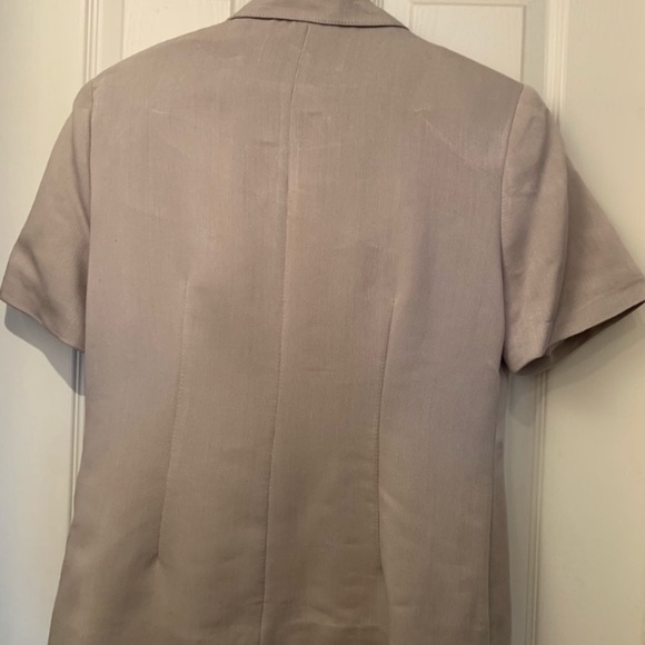Beechers Brook beige short sleeve blazer & long button up skirt - size 10 - Picture 7 of 9